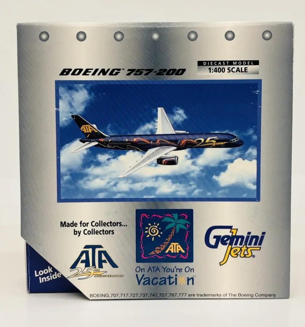 Gemini Jets 1:400 ATA 25th Anniversary Boeing 757-200 Diecast GJATA086 New